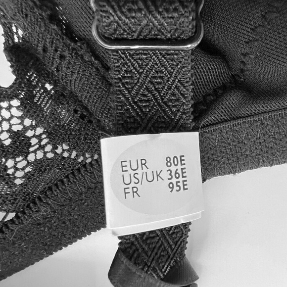 Change Bra Florence Wireless Full Cup Black Lace Lingerie Sexy Size 36 E New Tag - Picture 5 of 6